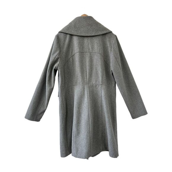 Gap Trench Coat Recycled Wool Blend Shawl Collar Gray Women’s Size XL - Picture 3 of 6